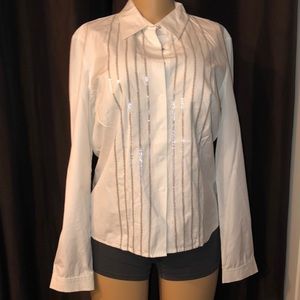 Club Monaco holiday blouse or anytime,snap closure